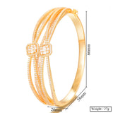 Jimbora Wide Bangle For Women Cubic Zircon Party Wedding Jewelry