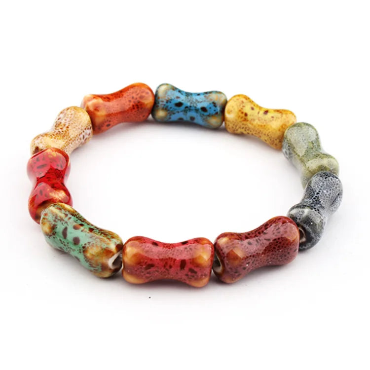 Jingdezhen Ceramic Beads Bracelet Vintage Jewelry