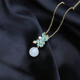 Hetian Jade Female Pendant 925 Silver Pearl Necklace