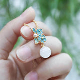 Hetian Jade Female Pendant 925 Silver Carved Pearl Necklace