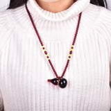 Jinpeli Red Blood Pearl Pendant Necklace