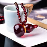 Jinpeli Red Blood Pearl Pendant Necklace