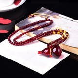 Jinpeli Red Blood Pearl Pendant Necklace