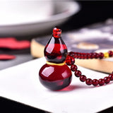 Jinpeli Red Blood Pearl Pendant Necklace