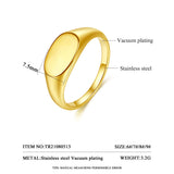 Jinse Stainless Steel Wedding Rings Golden Smooth Couple Rings Jewelry