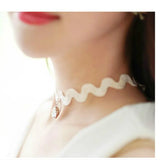Wave Drop Water Necklace Chain Zircon Choker for Women Girls
