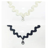 Wave Drop Water Necklace Chain Zircon Choker for Women Girls