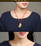 Jinxiang Hotan Jade Pendant Inlaid Jade Necklace Couple