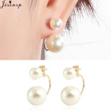 Double Sided Stud Earrings Crystal Ear Jackets Earrings