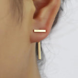 Double Sided Stud Earrings Crystal Ear Jackets Earrings