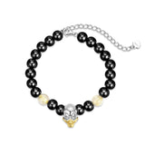 Jiuhao 925 Silver Agate Goldencrystal Skeleton Beads Bracelet Women Gift