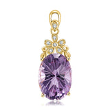 925 Silver Necklace Amethyst Gourd Pendant Jewelry