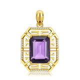 925 Silver Necklace Amethyst Gourd Pendant Jewelry