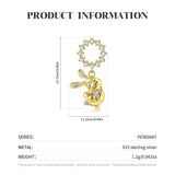 Jiuhao 925 Silver Rabbit Ring Pendant Necklace Women Fine Jewelry