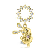 Jiuhao 925 Silver Rabbit Ring Pendant Necklace Women Fine Jewelry