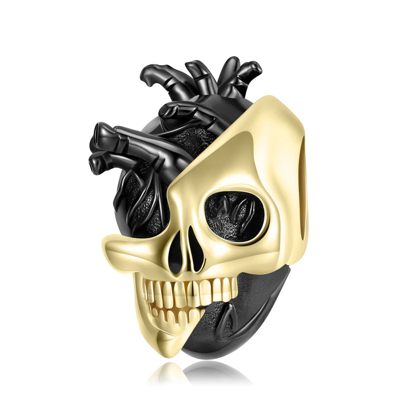 925 Silver Skull Mask Devil Bead Charms Women Bracelet Bangle