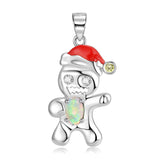 Jiuhao 925 Silver Santa Gingerbread Christmas Pendant