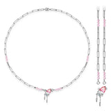 Jiuhao 925 Silver Cherry Pink Pendant Necklace Y2K Style Women Birthday Gift