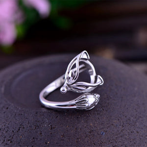 Adjustable Thai Silver Fox Ring Blank (10x10mm Round)