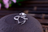 Adjustable Thai Silver Fox Ring Blank (10x10mm Round)