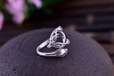 Adjustable Thai Silver Fox Ring Blank (10x10mm Round)