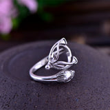 Adjustable Thai Silver Fox Ring Blank (10x10mm Round)