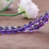Faceted High Cultured Amethyst Beads Round 6mm-10mm Strand