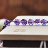 Faceted High Cultured Amethyst Beads Round 6mm-10mm Strand