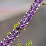 Faceted High Cultured Amethyst Beads Round 6mm-10mm Strand
