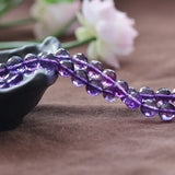 Faceted High Cultured Amethyst Beads Round 6mm-10mm Strand