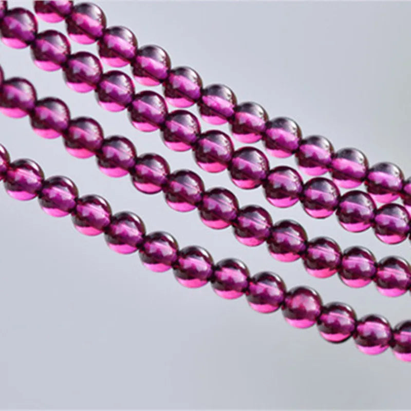 5A Rhodolite Garnet Beads 3.5-4.8mm Rose Red Smooth Round 15 Inch Strand