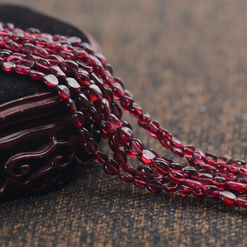 Natural Garnet Beads 6x7mm Fiery Red 15 Inch Strand GA55