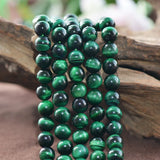 Green Tiger's Eye Beads 6-12mm Smooth Round 15 Inch Strand TE19