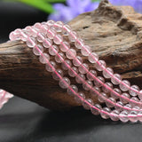Natural Ice Strawberry Quartz Beads 6.5mm-8mm Smooth Round 15 Inch Strand
