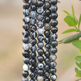 AA Natural Eyes Agate Beads 6-12mm Round Strand