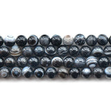 AA Natural Eyes Agate Beads 6-12mm Round Strand