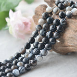 AA Natural Eyes Agate Beads 6-12mm Round Strand
