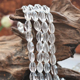 Clear Quartz Rice Shape Beads Irregular Facets 8*13mm 15 Inch