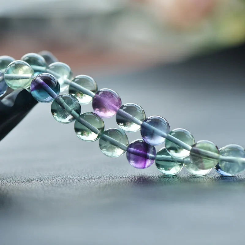 Natural Fluorite Beads 4mm-12mm Smooth Polished Round Strand