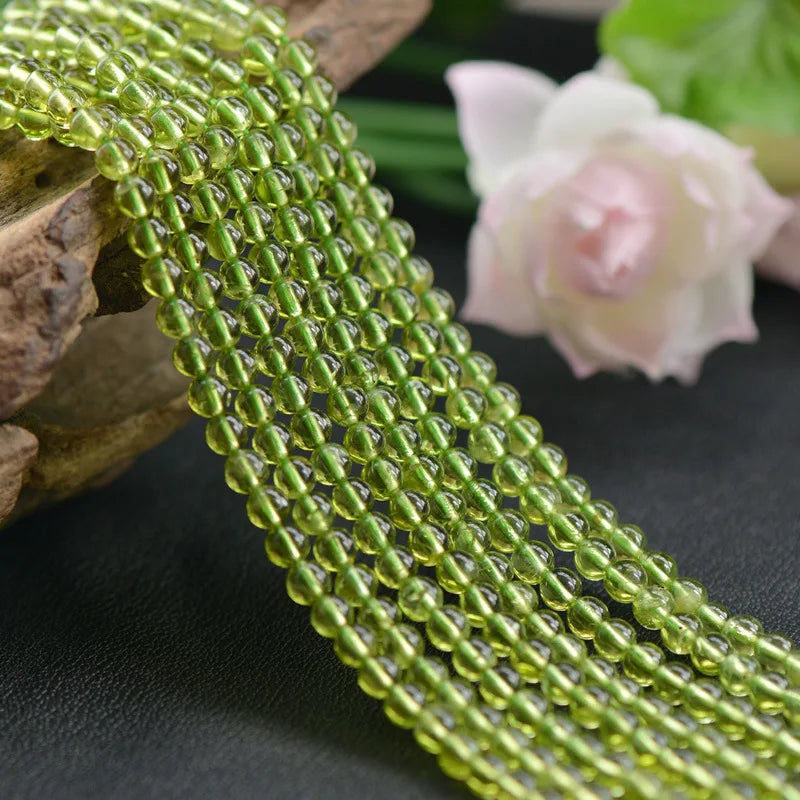 AA Natural Peridot Beads 2.5mm 4.5mm 5mm Smooth Polished Round Strand