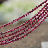 AA Natural Rhodolite Garnet Beads 4x4mm Rose Red 15 Inch Strand