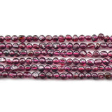 AA Natural Rhodolite Garnet Beads 4x4mm Rose Red 15 Inch Strand