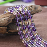 High Cultured Ametrine Beads 6mm 8mm 10mm Smooth Round Strand