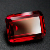 Ruby Rectangle Faceted Gemstone Emerald Cut Ruby Gem