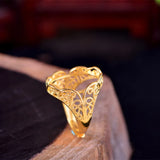 24K Plated Silver Ring Blank Adjustable Filigree Base
