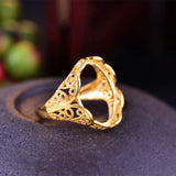 24K Plated Silver Ring Blank Adjustable Filigree Base