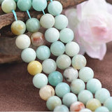 Natural Amazonite Beads 6mm-12mm Smooth Round Strand AM08
