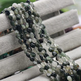 Natural Green Rutilated Quartz Beads 7x9mm/10x11mm Irregular Shape