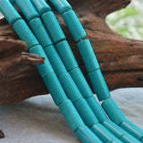 Green Turquoise Beads 10x24mm Column Shape 15 Inch Strand TQ37