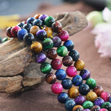 Mixed Tiger's Eye Beads 6mm-12mm Round 15 Inch Strand